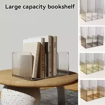 Прозрачный подставка для книг, книжная полка, настольная декоративная стойка для хранения книг, подставка для книг, школьные канцелярские принадлежности серый