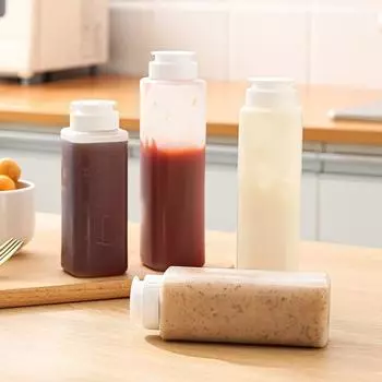 Transparent Condiment Squeeze Bottles Plastic Olive Oil Bottles Sauce Storage Container Ketchup 200ML