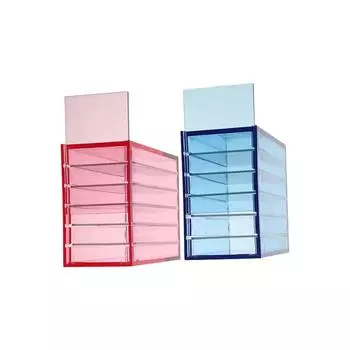 Transparent False Eyelash Pallet Holders Reusable Lash Display Container for Grafting Extension синий