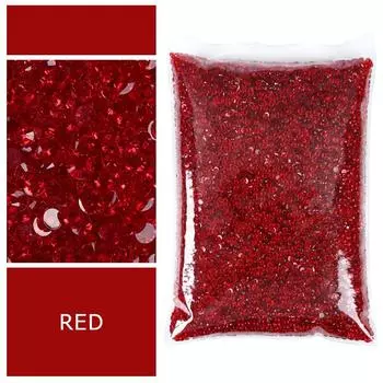 Transparent Flat Bottom Resin Diamond Large Package Nail Art Small Round Diamond Jewelry Accessories Diy Rhinestone Clothing Bag Accessories 6mm [10,000 pcs/bag] красный