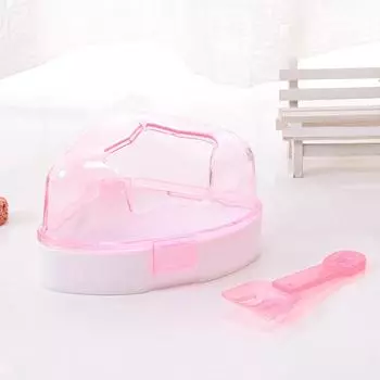 Transparent Hamster Toilet, Plastic Deodorizing Bath Basin With Shovel For Bathing, Easy To Disassemble, Pet Supplies