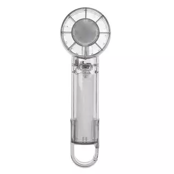 Transparent Handheld Fan 3 Speed Low Noise USB Rechargeable Transparent Hand Desk Fan with Hook for чёрный