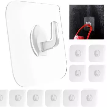 Transparent Hook Transparent Door Wall Hook Heavy Load Rack Kitchen Bathroom Towel Key Rack Sticky Hook for The Drill-Free Wall