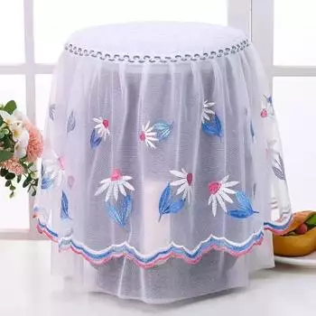 Transparent Lace Embroidery Dust Covers Oil Proof Air Fryer Dust Cover Appliances Dust Cover Home pink-style B