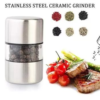 Transparent Pepper Grinder Salt Mill Machine Crusher Spice Grinding Handheld Seasoning Containers Bottle Kitchen Gadgets