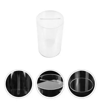 Transparent Piggy Bank Desktop Saving Pot Clear Money Kid Room Decoration Cylindrical Child прозрачный