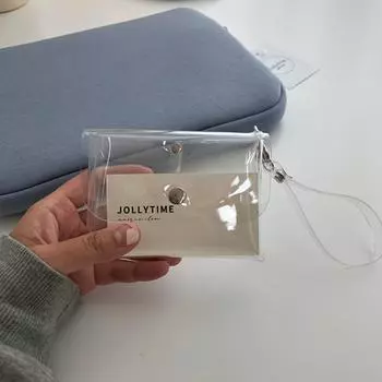 Transparent PVC Coin Purse Double Layer, Clear Card Wallet with Key Ring Attachment for Women, Everyday Coin Holder|Sleek Design|Functional Design
