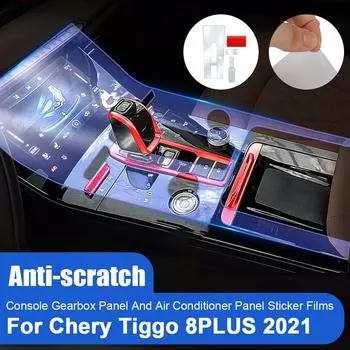 Transparent TPU Salon Frame Cover Sticker Strips Car Accessaries For Chery Tiggo 8 Plus 2021 Car Console Gearbox Panel Film Transparent