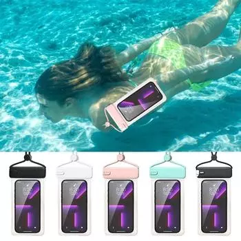 Transparent Waterproof Phone Case Touch Screen Under 7.2 inches Phone Pouch with Lanyard Mobile Phone Cover Swimming&Diving