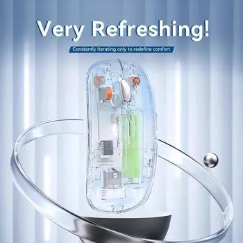 Transparent Wireless Bluetooth Three-Model Mute Mouse Rechargeable Magnetic Creative Gift Office Mouse Factory Promotion Transparent dual-mode mouse (2.4g + Bluetooth)