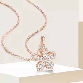 Транспортировка маленького колье Peach Blossom для женщин с легкой роскошной нишевой высококачественной цепочкой из розового золота Summer Forest Collarbone