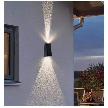 Trapezoidal up and down solar wall light outdoor wall light IP65 waterproof suitable for outdoor house garden yard garage porch 1pcs