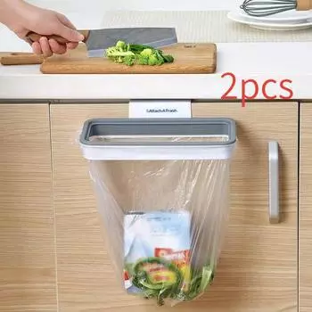Trash Garbage Hanging Bag Hanger Durable Rubbish Holder Kitchen Support Cabinet Stand Trash Rack Storage Hanger Organizer 1-tier