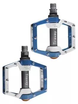 Travay Pedal Bicycle Aluminum Ultra 3 Left and Right Cross Road City Riding [Shaft Pedals, Alloy, Durable, Lightweight, Bearings, Anti-slip Nails,