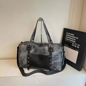 Travel bag New fitness bag Outdoor short-distance travel bag Women s large-capacity storage Men s luggage bag чёрный