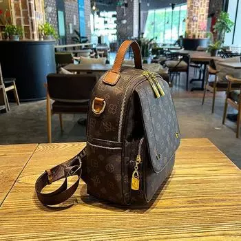 Travel Genuine Leather Fashion Fancy Satchel Women s Backpack Coffee