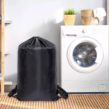 Travel Laundry Bag with Drawstring Extra Large Wet Dry Reusable Black Storage Waterproof