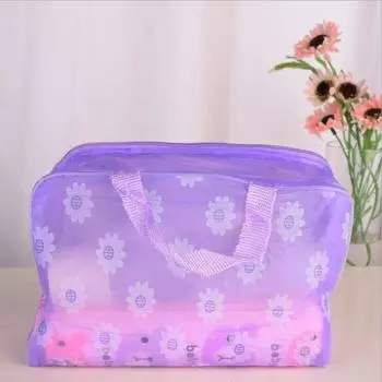 Travel Makeup Bag PVC Waterproof Cosmetic Bag Toiletry Pouch Storage Bag for Bathroom OutdoorPurple зелёный