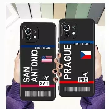 Travel New York Airplane Ticket For Xiaomi Mi Poco X3 NFC M3 F3 GT 11 Ultra 11X 11i Note 10 Lite 10T Pro 5G 9T Phone Case Cover Mi 9T
