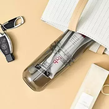 Travel Portable Mouthwash Cup Household Outdoor Toothbrush and Toothpaste Storage Box Travel Small Washroom Storage Box розовый