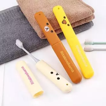Travel Portable Toothbrush Case Toothbrush Storage Case Cute Cartoon Easy Bear ToothBrush Set Toilet Protect Storage Cute Box