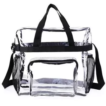 Travel PVC Cosmetic Bag Men Women Transparent Clear Zipper Shoulder Makeup Bag Organizer Wash Make Up Tote Handbags Toilery Case чёрный