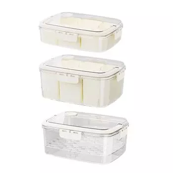 Travel Snack Box Container with Handle Lightweight for Fruits, Nuts Good Sealing Multipurpose Transparent Lid Meal Organizer