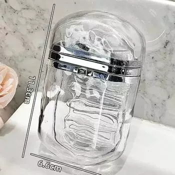 Travel Soap Box with Drain Dish Transparent Water Ripple Bathroom Supplies Mini Portable Soap Storage Case Sealed Lid Two-layer