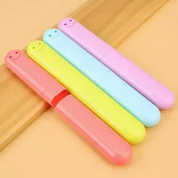 Travel Toothbrush-Box Toothbrush Tube Cover Case Hiking Camping Toothbrush-Holder Box Dustproof Toothbrush-Organizer 20X3cm прозрачный розовый