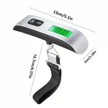Travel with Ease: Portable 50kg/10g Electronic Digital Luggage Scale серебряный