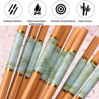 Travelwant 5 пар бамбуковых палочек для еды многоразовые японские деревянные корейские подарочные палочки набор палочек для волос C5I4 5 color-5pcs