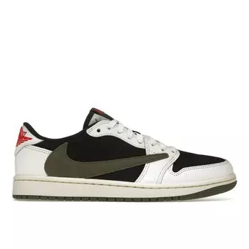 Travis Scott x Air Jordan 1 Retro Low OG SP Оливковые женские кроссовки Green Sail University-Red DZ4137-106 35.5