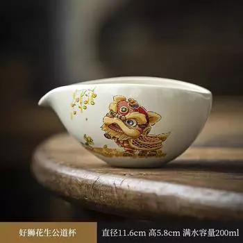 Трава и дерево Серая глазурь Чашка справедливости Сиши Дзен Ручная работа Керамический Жаростойкий Чайник для заваривания чая Набор для чая Кунг-фу Чашка-пиала с носиком «Орлиный клюв»