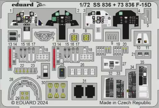 Травленые детали серии Eduard Zoom, детали из тонкого пластика для модели EDUSS836 1/72 F-15D (для плесени)