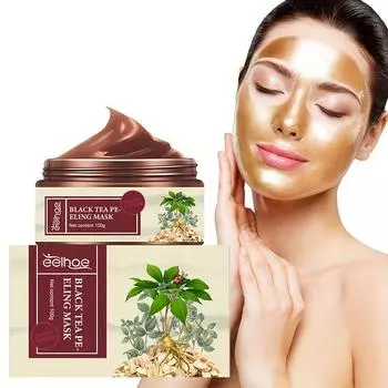 Травяная разрывающая маска для лица с женьшенем, натуральные ингредиенты, разглаживающие кожу, чистые поры, черные точки, питательная и увлажняющая маска для лица 100g коричневый