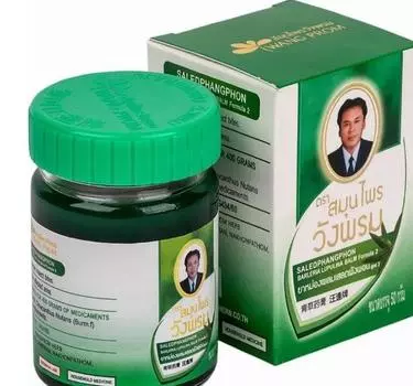 Травяной бальзам Wang Prom, зеленый, прохладный, Саледпхангфон, 50 г - тайский зелёный