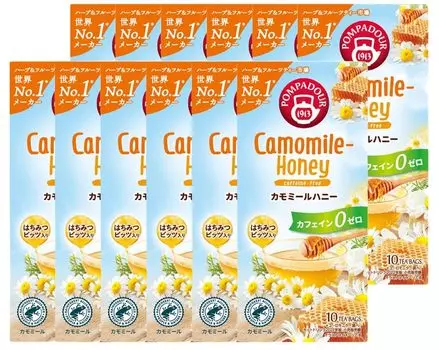 травяной чай Pompadour с ромашкой и медом 1 коробка 10 пакетиков x 12 наборов пакетиков чая без кофеина [набор 12] без кофеина