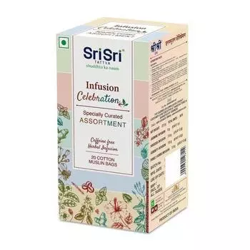 Травяной чай с 4 вкусами (20 пак), Infusion Celebrations, Sri Sri Tattva