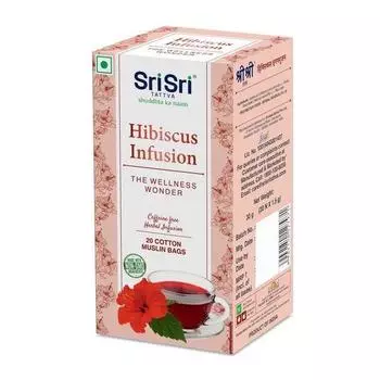 Травяной чай с Гибискусом (20 пак, 1,5 г), Hibiscus Infusion, Sri Sri Tattva