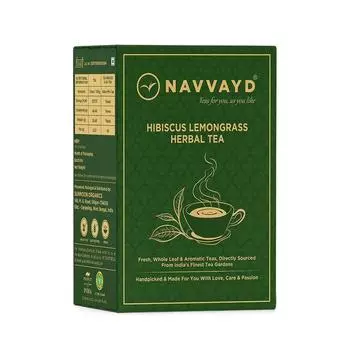 Травяной чай с Гибискусом и Лемонграссом (100 г), Hibiscus Lemongrass Herbal Tea, Navvayd
