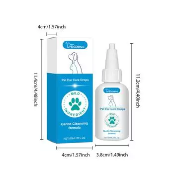 Травяные капли Yegbong от боли в ушах для домашних животных, снимают боль в ушах и удаляют серу, средства от боли в ушах 60