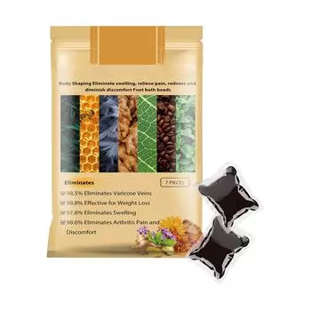 Травяные шарики для ванночек для ног, шарики для ванночек для ног, ежедневный уход за ногами, питательные шарики для ванночек для ног 10 мл / 7 шт. One Size жёлтый