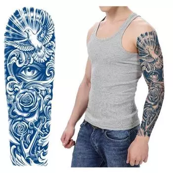 Травяные татуировки на всю руку, растительные неотражающие наклейки с большим рисунком для переноса воды 1pcs