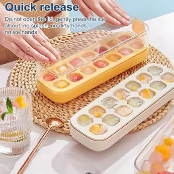 Лоток для льда Easy Release Ice Cube Mold для морозильника, без бисфенола А, 21 гнездо, коробка для льда для коктейлей, чая, кофе белый