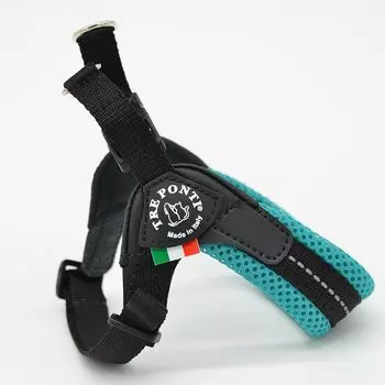 TRE PONTI Fibbia регулируемая МЯГКАЯ СЕТЧАТАЯ ПАСТЕЛЬНАЯ Tre Ponti Fibbia регулируемая мягкая сетка пастельного цвета ltx349f3 Сделано в Италии Шлейка Регулируемый размер (Размер 4, бирюзовый