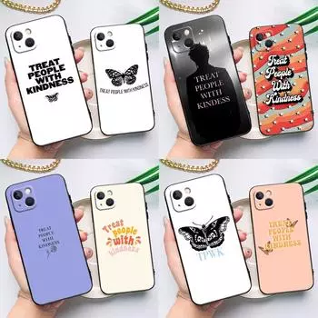 Treat People With Kindness Phone Case For iPhone 15 13 12 11 14 Pro Max Mini X XR XS MAX SE 2020 7 8 Plus Back Cover iPhone 15Pro MAX