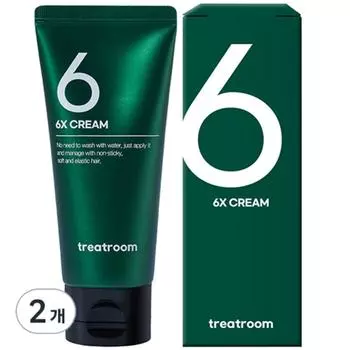 Treatroom SixX Cream No-Wash Hair Pack Treatment, 2 packs, 100ml