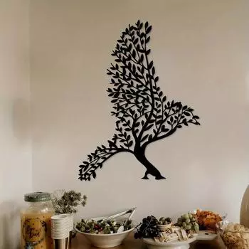 Tree Branch Bird Iron Art, wall Art, Indoor Decoration, Great for Living Room Bedroom, Hallway, Outdoor Wall Decoration