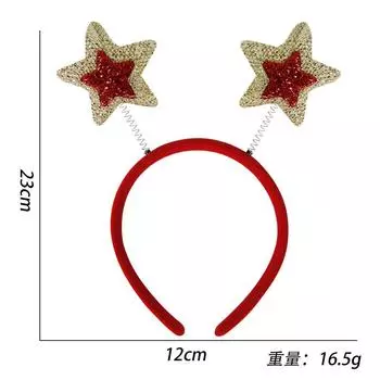 Tree Cheerful Christmas And Star Headband For Women Ideal For Holiday Celebrations Red Gold Star