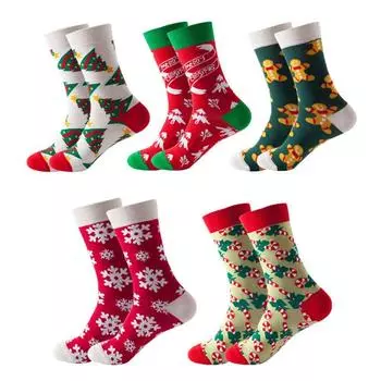 Tree Cotton Hosiery Girls Gift Korean Style Socks Mid-Tube Socks Christmas Socks Women Socks C